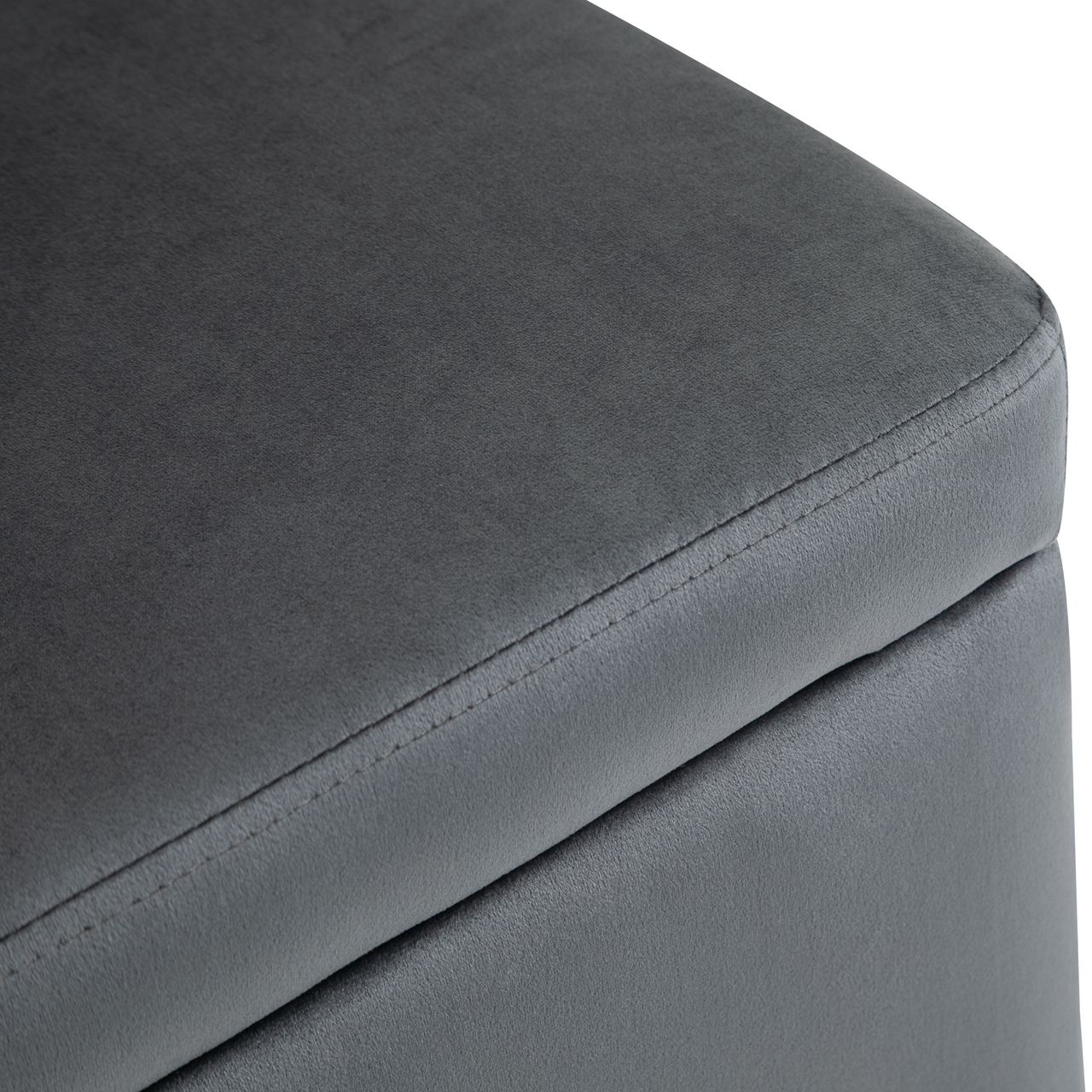 HOMCOM Sitzbank, Polsterbank mit Stauraum, Truhenbank, Stoff, Metall, Schaumstoff, Dunkelgrau, 100 x 40 x 42 cm