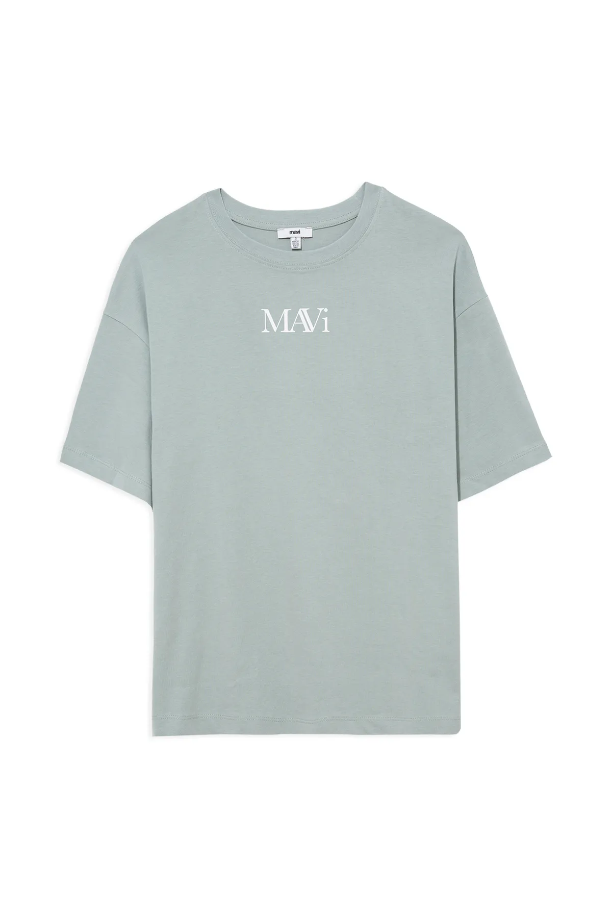 Mavi  Grünes T-Shirt mit Logo-Print, Übergröße/weiter Schnitt1611593-71787