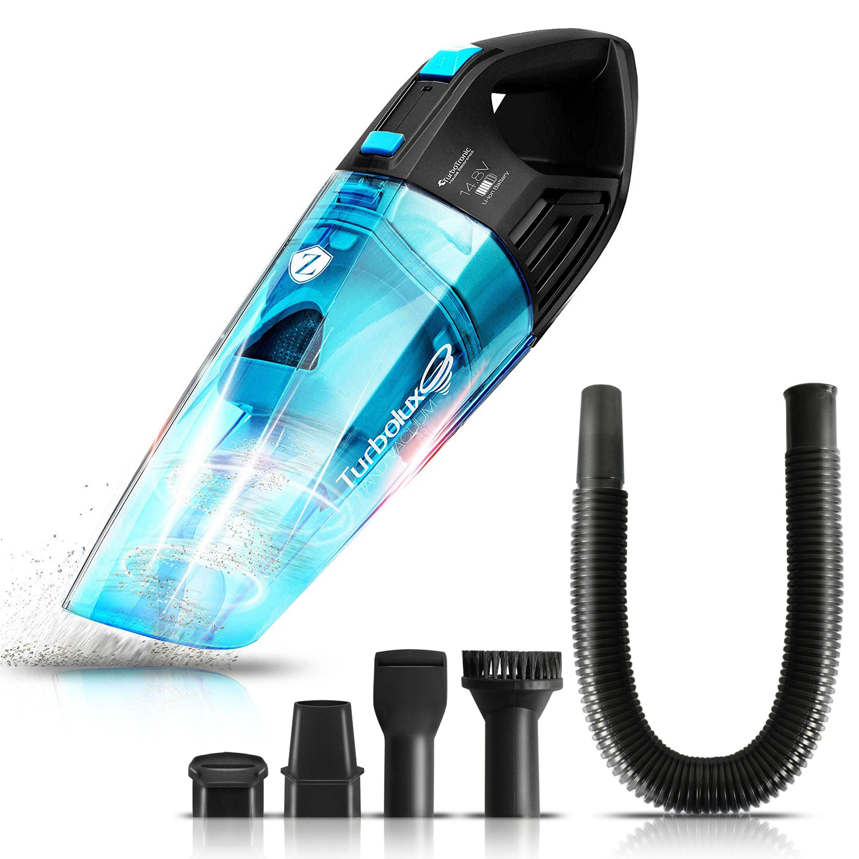 TurboTronic by Z-Line Handstaubsauger 4kpa, 20 Min. Laufzeit, ultra-Leichtgewicht Boden Staubsauger, 100 W, beutellos, kabelloser Sofa Couch Tisch Handsauger mit Ladestation