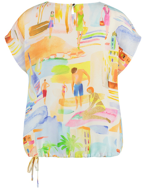 Gemustertes Blusenshirt mit Tunnelband