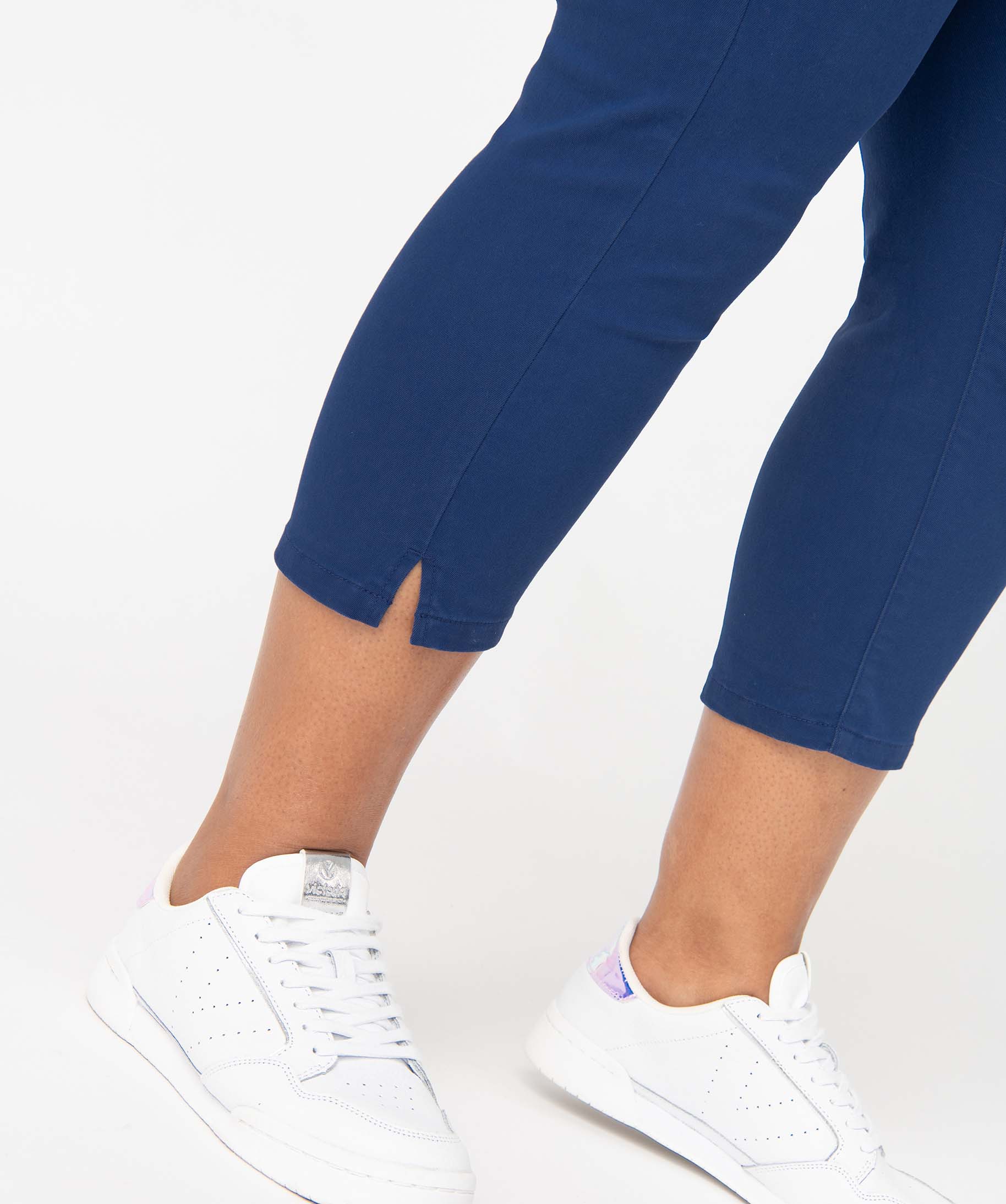 Pantacourt femme grande taille en toile extensible coupe aju... bleu | GEMO