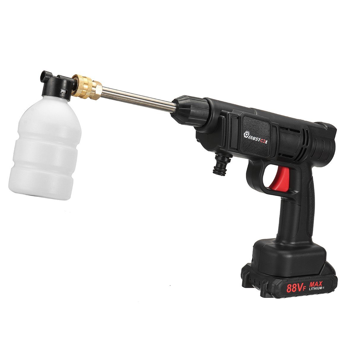 AUDEW Akku-Hochdruckreiniger, 160W Hochdruckreiniger 15000 U/min mit 1 Akku 1300mAh, 5m Schlauch