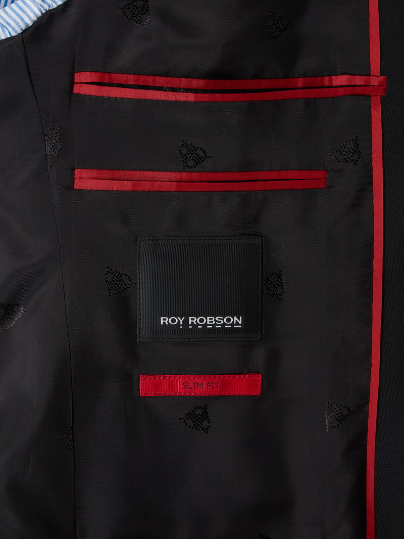 Slim Fit Anzug mit 2-Knopf-Sakko in schwarz