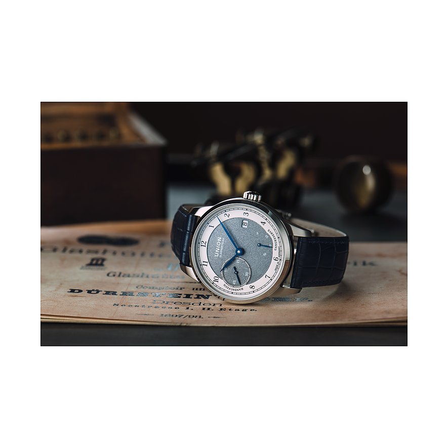 Union Glashütte Herrenuhr 1893 Johannes Dürrstein Edition Gangreserve