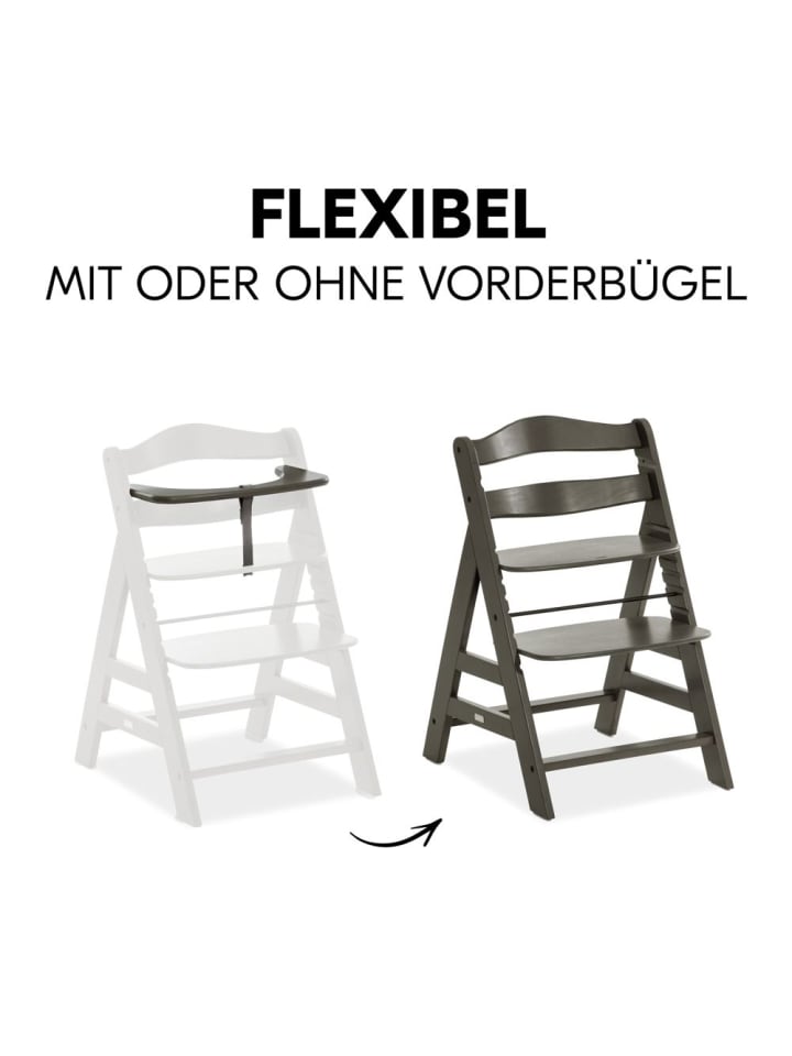 Hauck Hochstuhl Alpha Plus Select Charcoal - im Sparset in grau,rosa günstig kaufen onesize