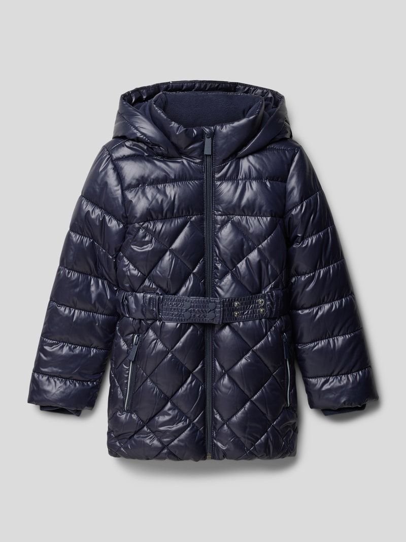 Steppjacke mit Taillengürtel in marineblau