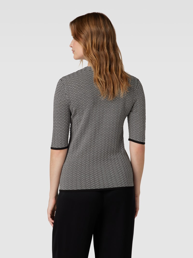Strickpullover mit 1/2-Arm in schwarz