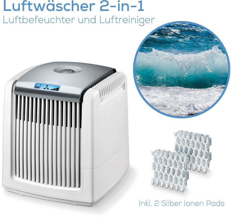BEURER Kombigerät Luftbefeuchter und -reiniger LW 230, für 40 m² Räume, Inkl. Silber Ionen Pad