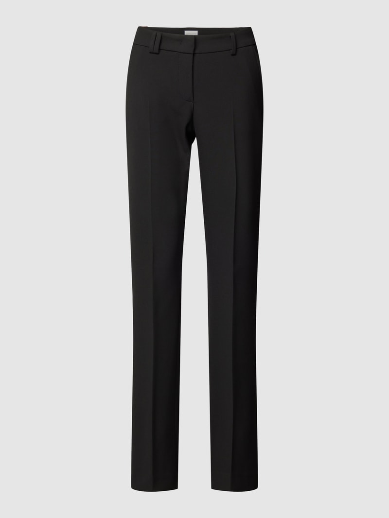 Bundfaltenhose mit französischen Eingrifftaschen Modell 'CARO' in schwarz