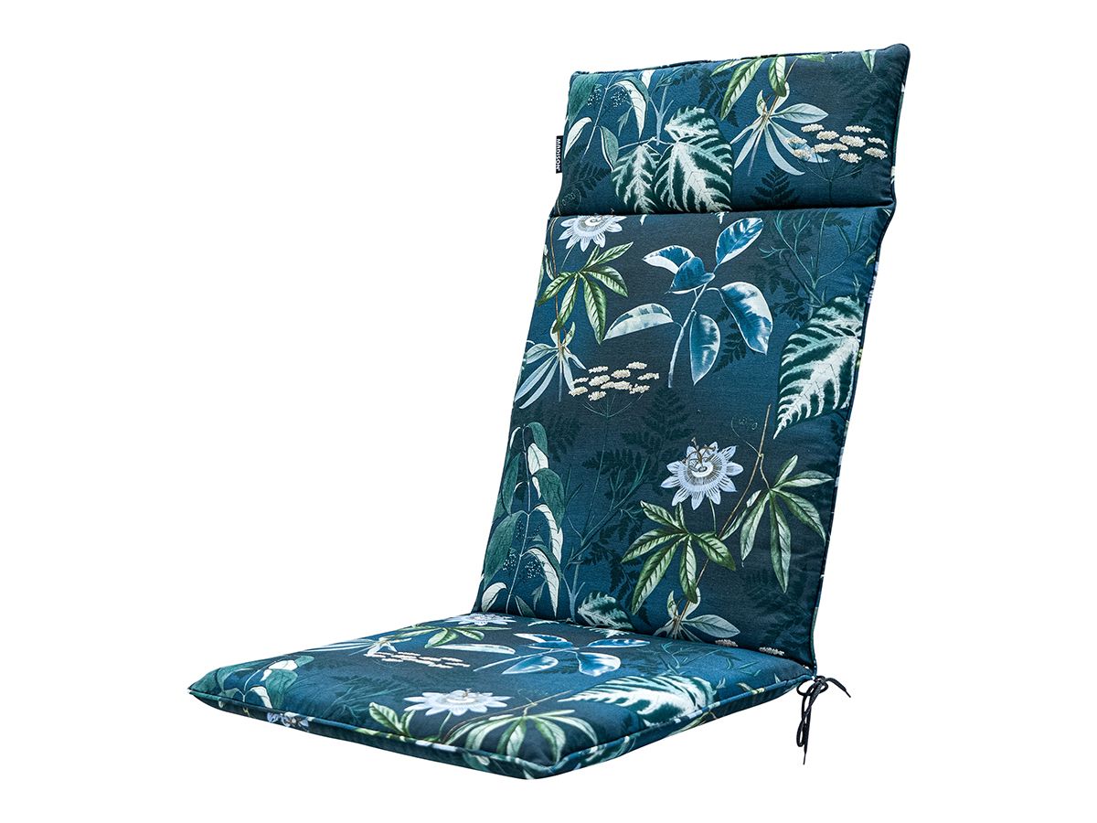 Madison Mauel Blue 120x50 Gartenstuhlkissen mit hoher Rückenlehne