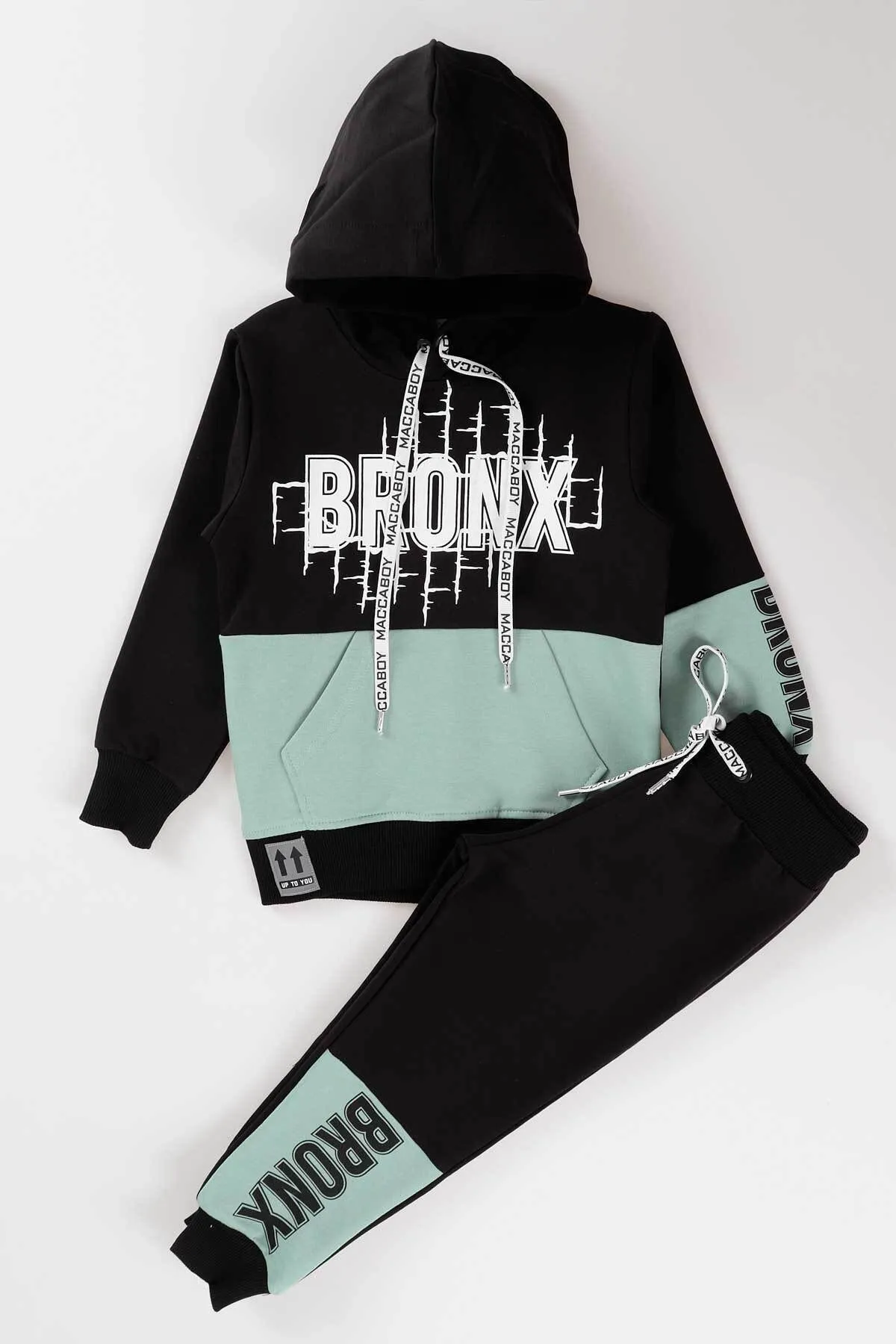 AHENGİM  Bedrucktes Bronx-Trainingsanzug-Set für Jungen Ak2235