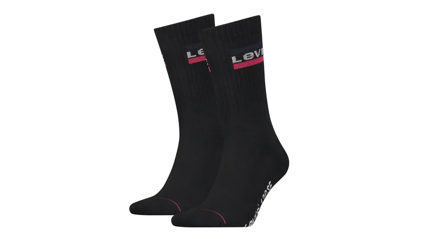 Levis Unisex Sportsocken Regular Cut 120SF 2er Pack anthracite melange/black