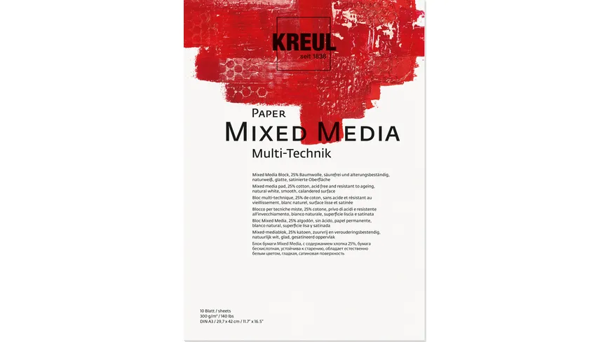 KREUL Paper Mixed Media 10 Blatt DIN A4