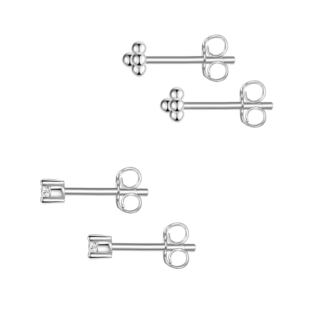 Glanzstücke München Puces d'oreilles en argent Argent sterling Oxyde de zirconium (CZ) en Argent Boucles d'oreilles