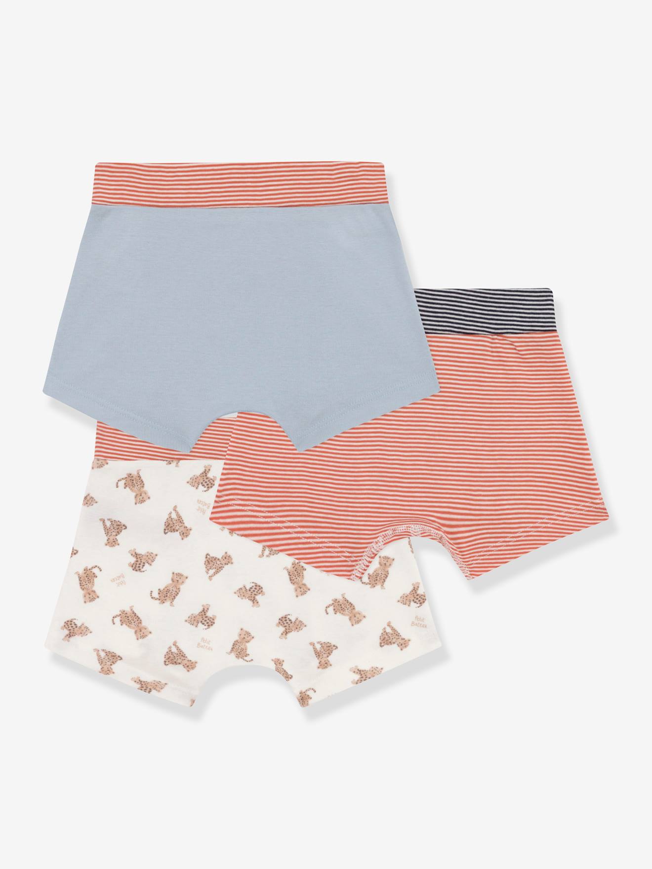 Lot de 3 boxers en coton bio PETIT BATEAU blanc