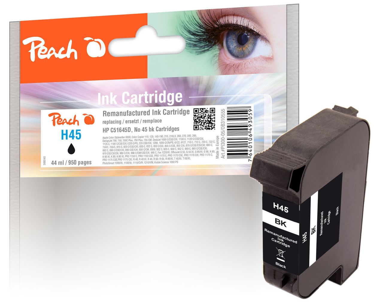 Peach Druckkopf schwarz ersetzt HP No. 45