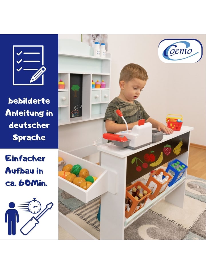 Coemo Kaufladen Nicola Holz mit Theke in Grün günstig kaufen onesize