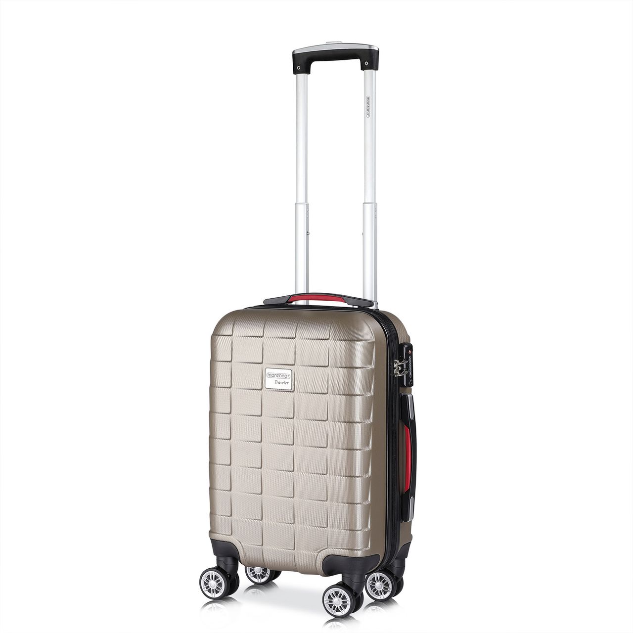 Casaria monzana® Koffer Hartschale Exopack Champagner M aus ABS 40l 61x31x21cm