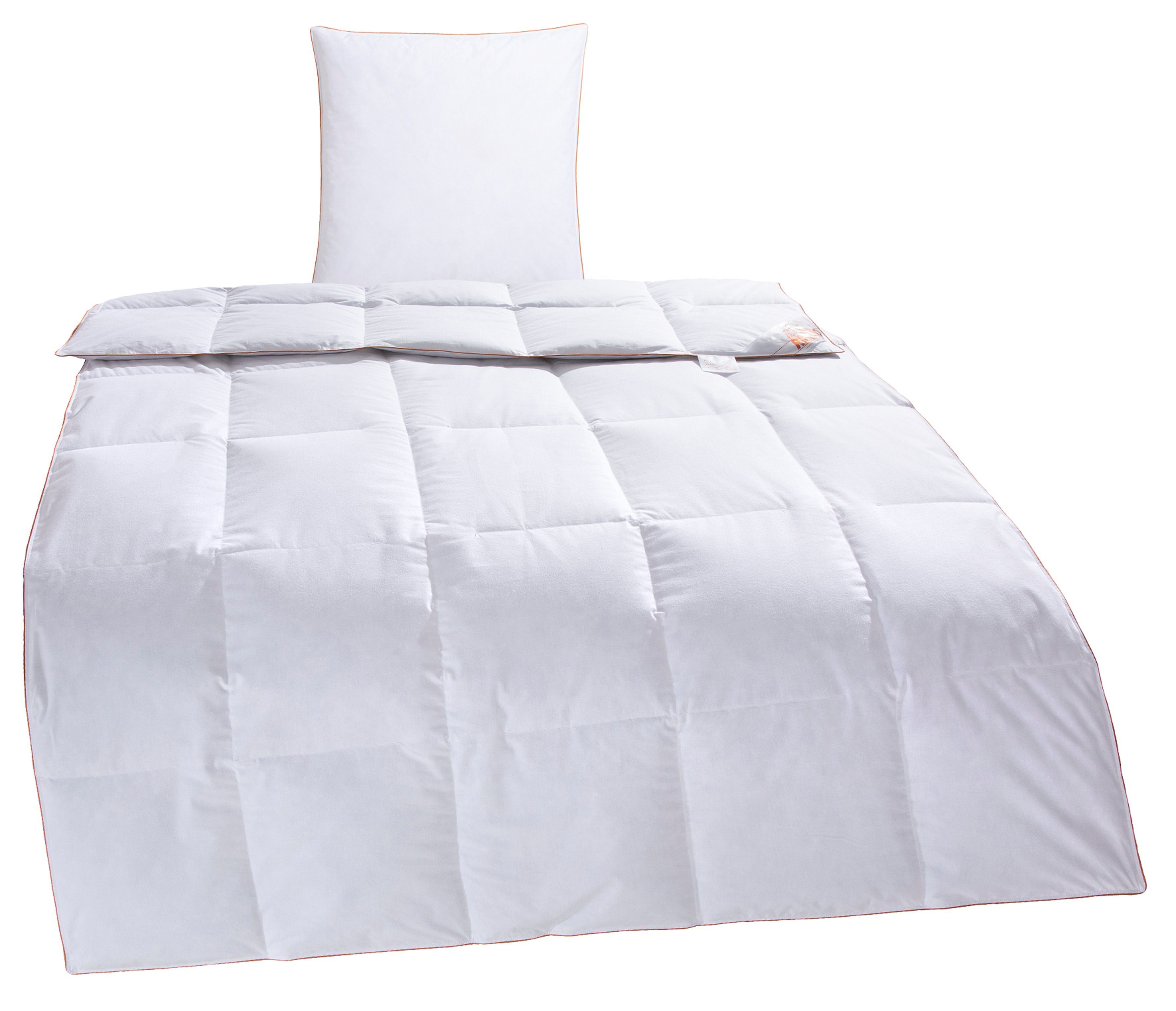 Daunenbettdecke + Kopfkissen, Richard, Bettwaren-Set in 135x200 oder 155x220 cm, Sommer oder Winter, RIBECO, Füllung: Daunen & Federn, Seit 105 Jahren überzeugt RIBECO durch Qualität