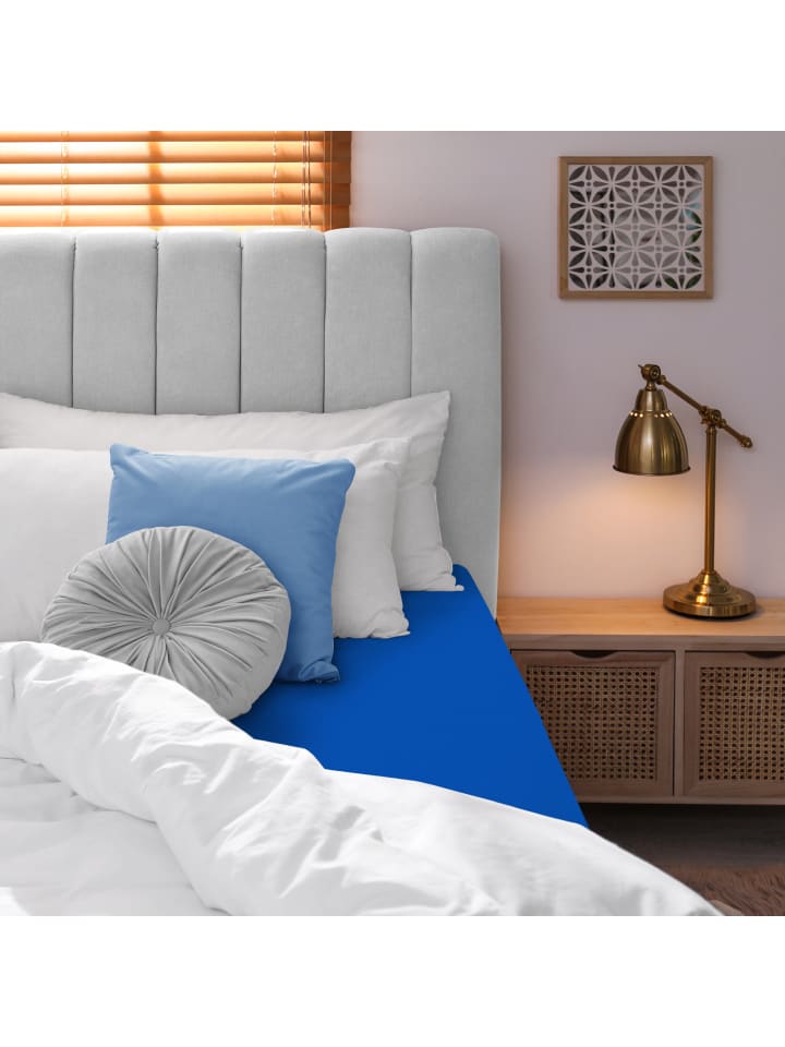 GMD Living Jersey Premium Spannbettlaken JANNEBY in Farbe Royalblau günstig kaufen