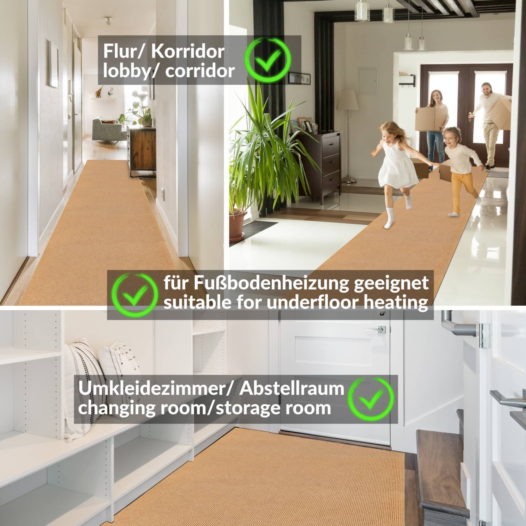 Läufer Küchenläufer Küchenteppich Teppichläufer Läufer JUMBY Gestreift Robus, ANRO, Rechteckig, Höhe: 8 mm, Textil
