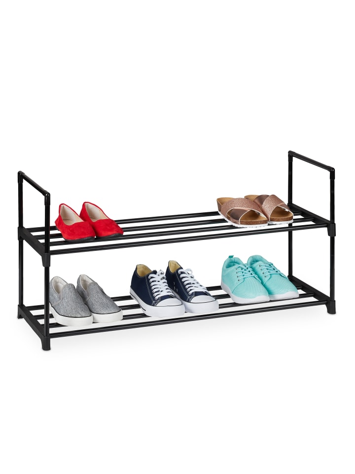 relaxdays Schuhregal in Schwarz - (B)90,5 x (H)45 x (T)30,5 cm günstig kaufen onesize