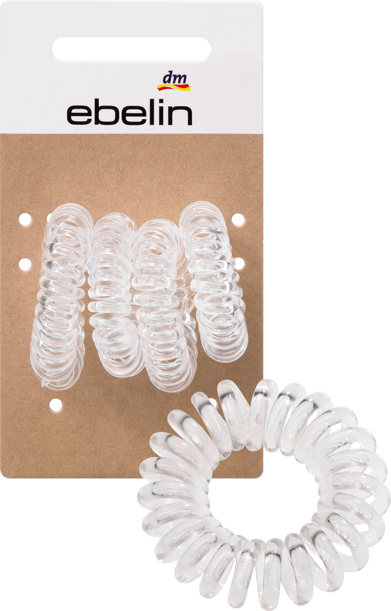 Haargummis Spirale klein transparent, 4 St