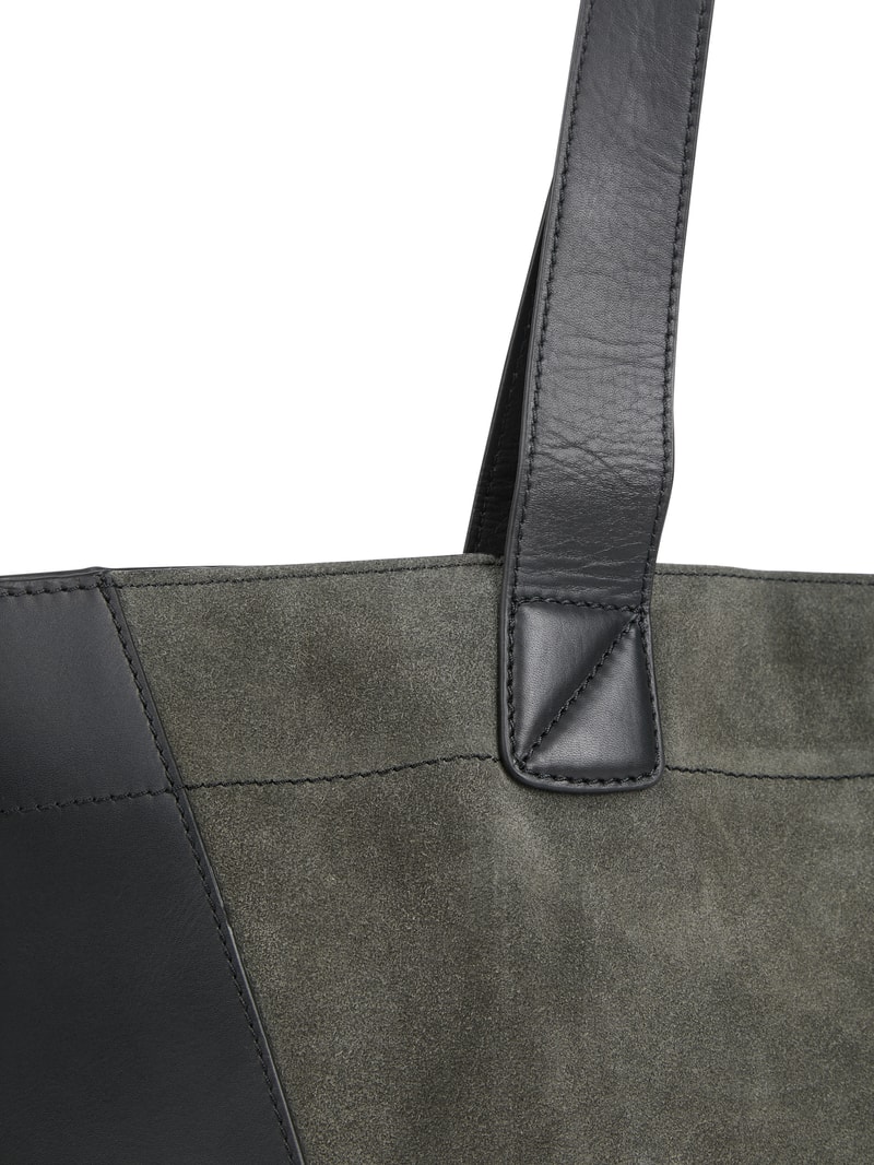 Hobo Bag aus Leder in dunkelgrau