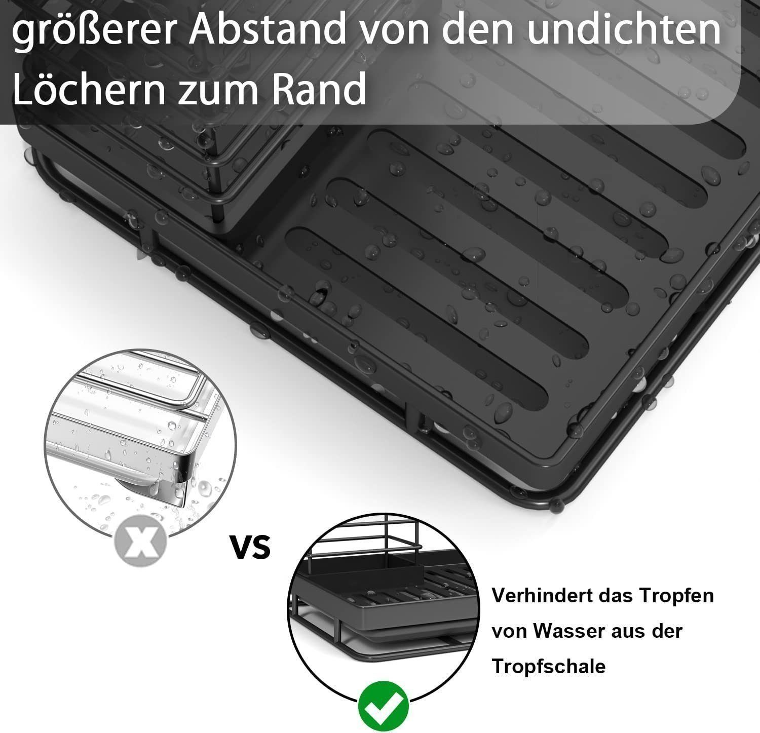 Welikera Gewürzregal Küchenorganisator mit Abtropfbecken und Lappenhalter
