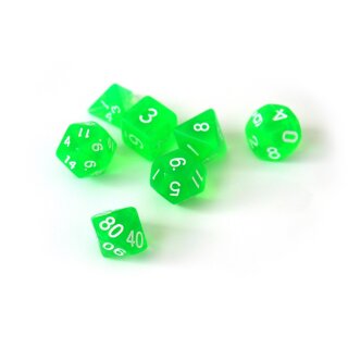 Würfelset Transparent: Green (7)