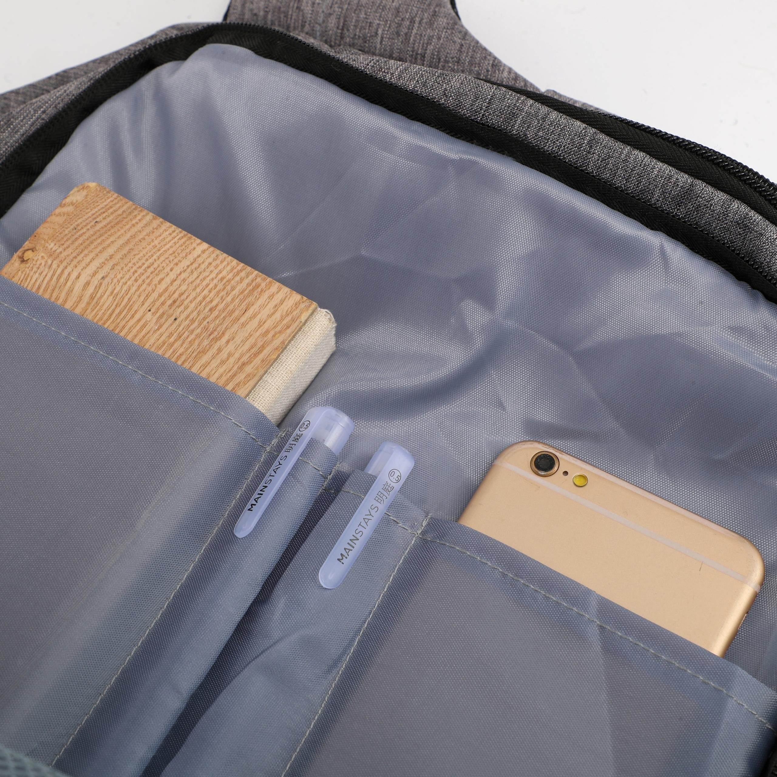 JAN MAX Laptoprucksack Jan Max Laptoprucksack, 15,6 Zoll Notebook Rucksack für Männer und Frauen Schule, Uni und Arbeit, grau