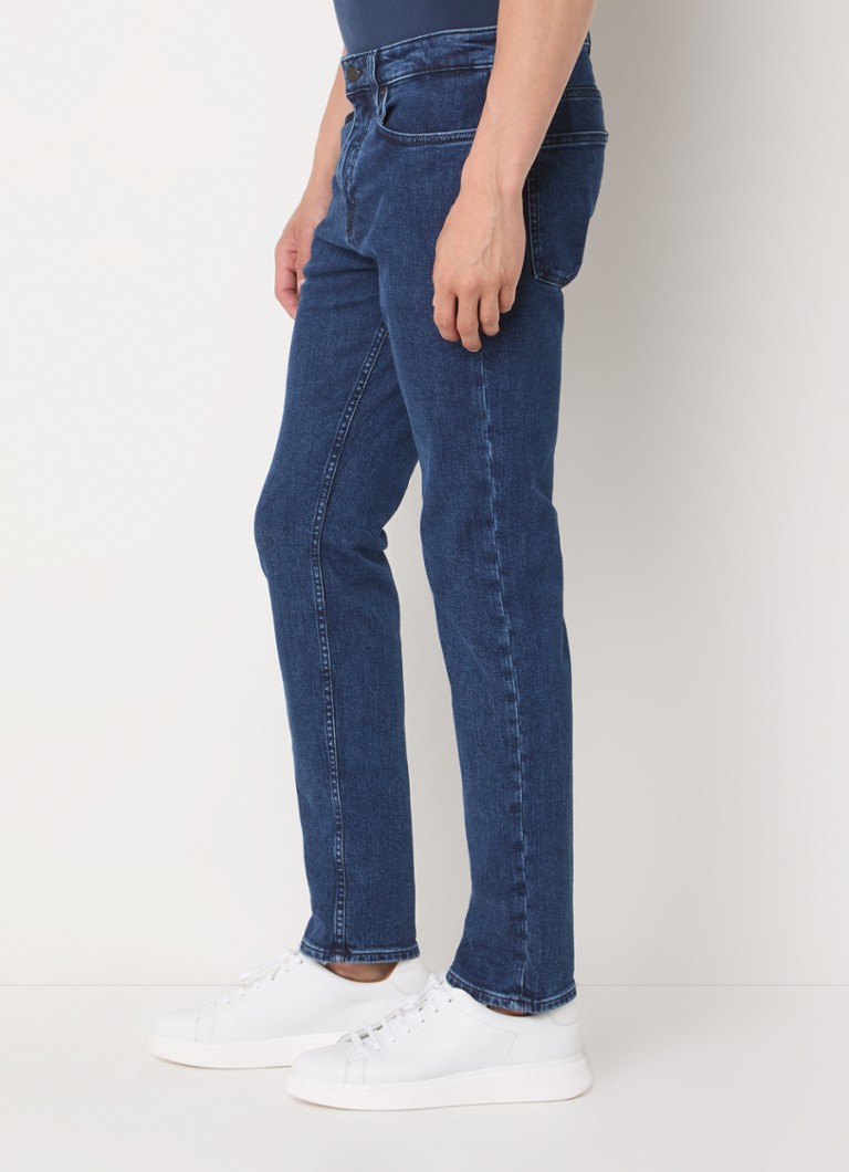 Jeansy Hugo Boss Delaware slim-fit, ciemne wyblaknięcie