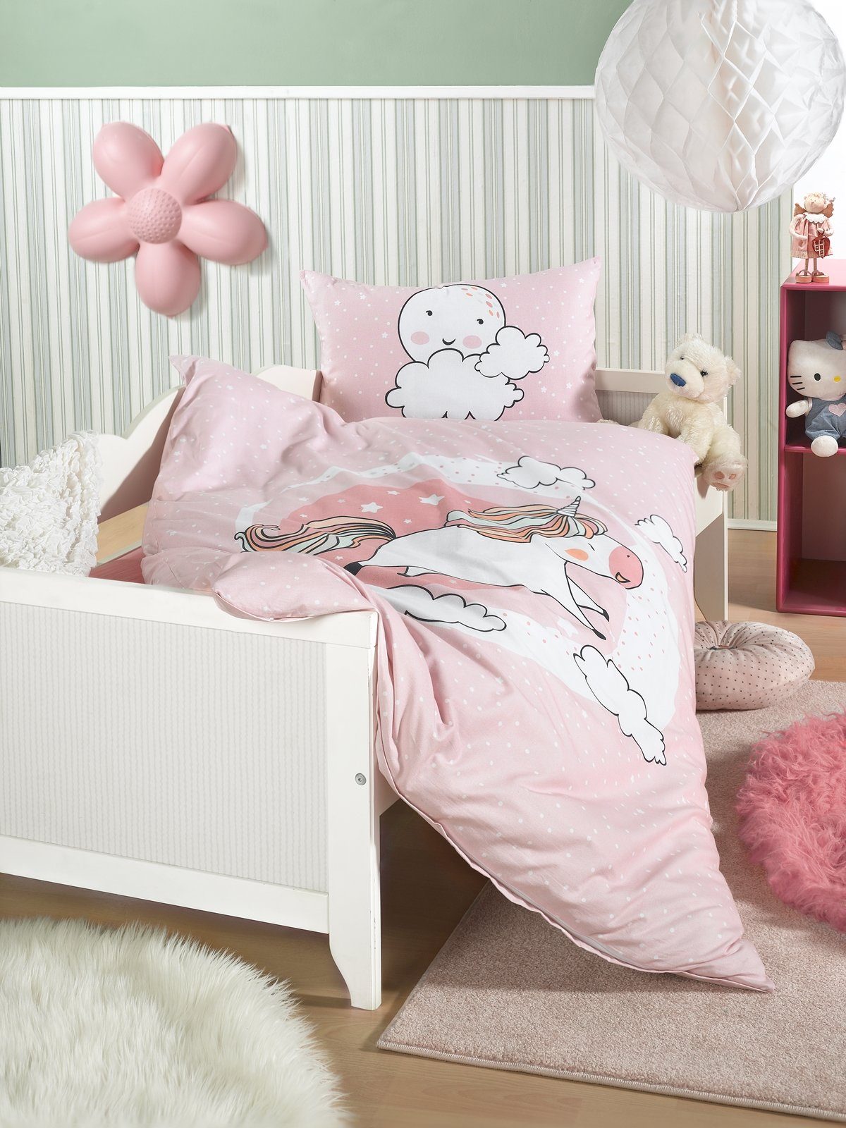 Babybettwäsche Baby Bettwäsche Set 100x135 Bettbezug Babybett Bettwäsche 100x135, Carpe Sonno, Renforce, 2 teilig, Kleinkind Babybettwäsche 100x 135 Neugeborene