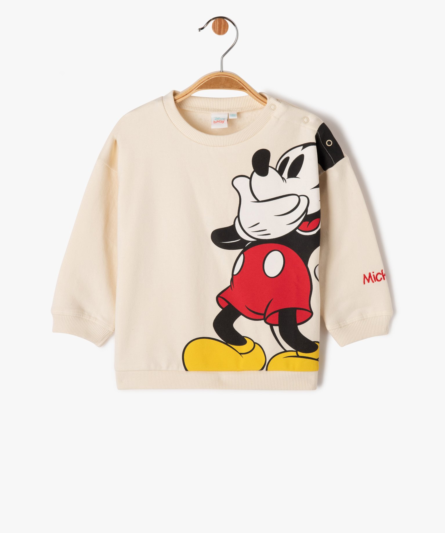 Sweat fin en molleton doux imprimé Mickey bébé Garçon - ... ecru | GEMO