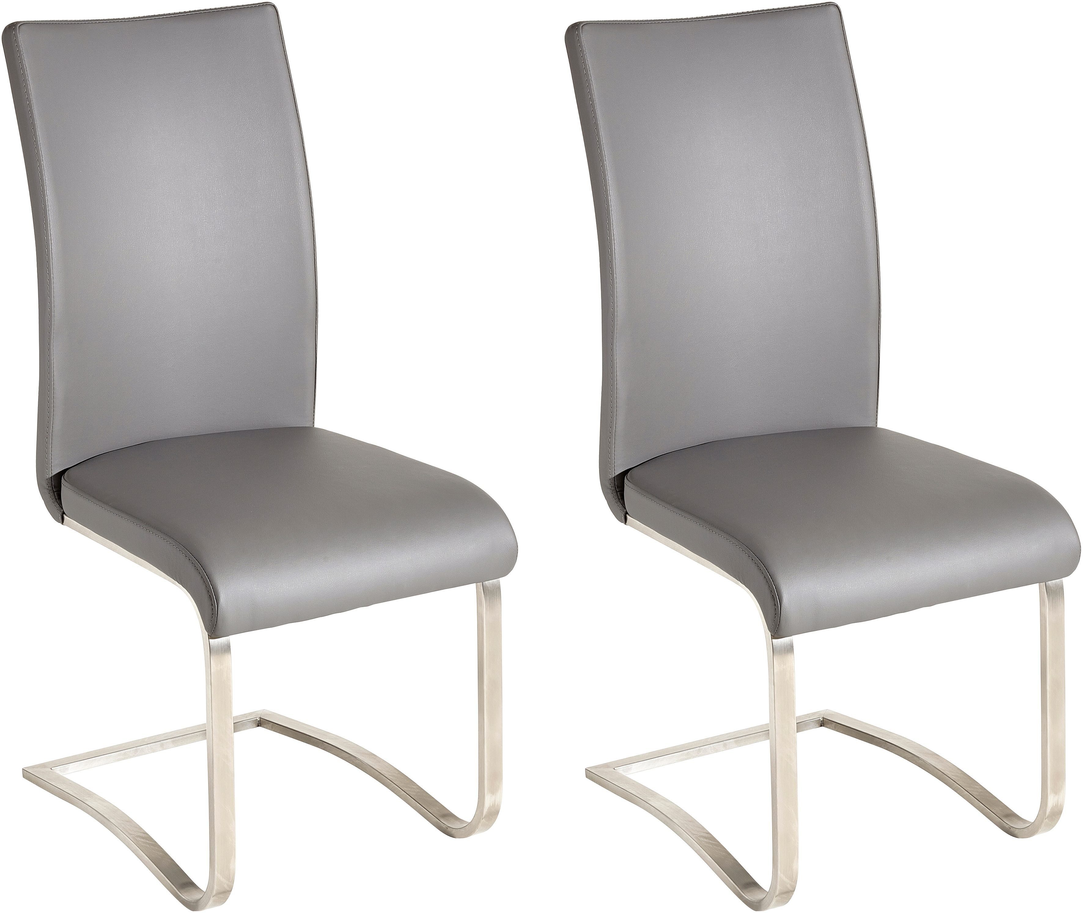 MCA furniture Freischwinger Arco (Set, 2 St), Stuhl mit Echtlederbezug, belastbar bis 130 Kg