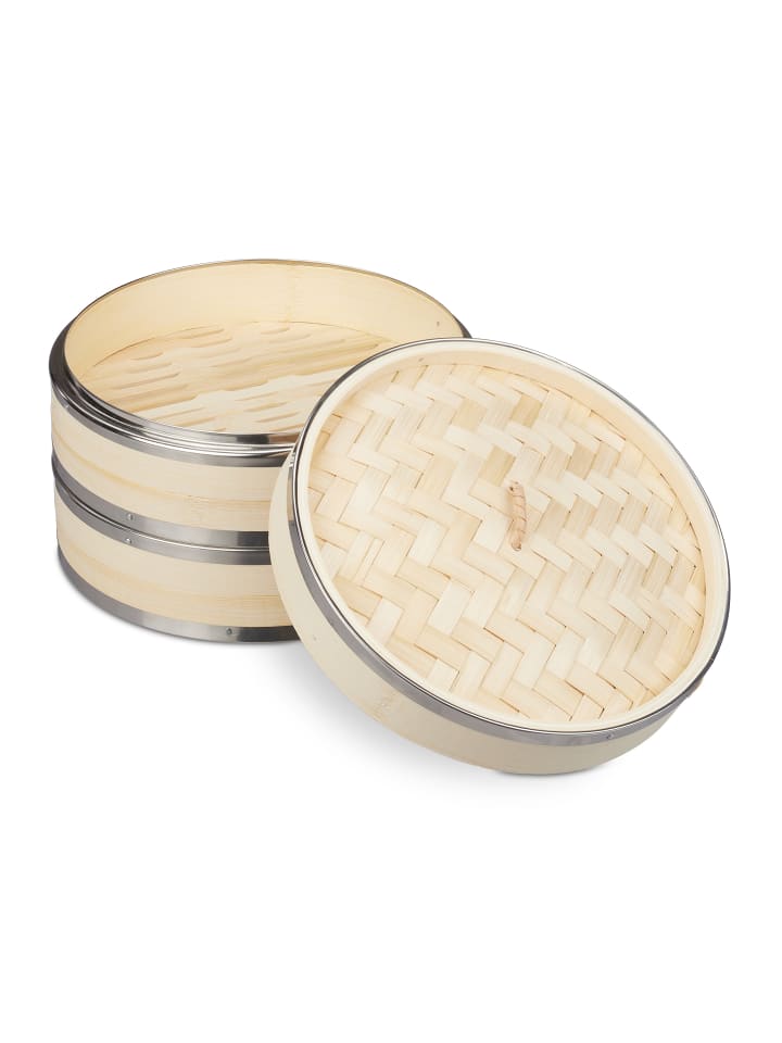 relaxdays Bambus-Dampfgarer in Natur - (H)15,5 x Ø 25,5 cm günstig kaufen onesize