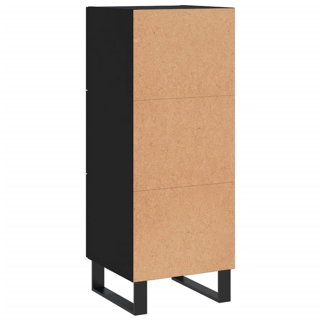 vidaXL Sideboard Sideboard Schwarz 34,5x34x90 cm Holzwerkstoff (1 St)