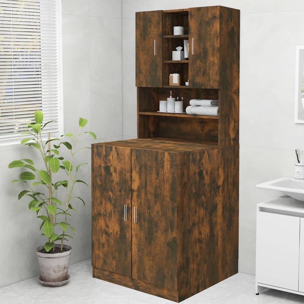 vidaXL Waschmaschinenumbauschrank Waschmaschinenschrank Räuchereiche 70,5x25,5x90 cm