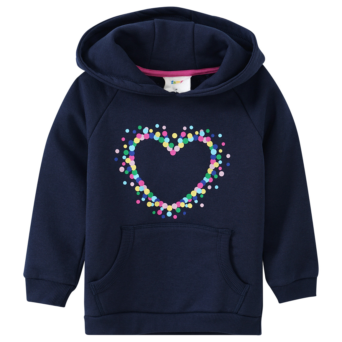 Mädchen Hoodie mit buntem Konfetti-Herz