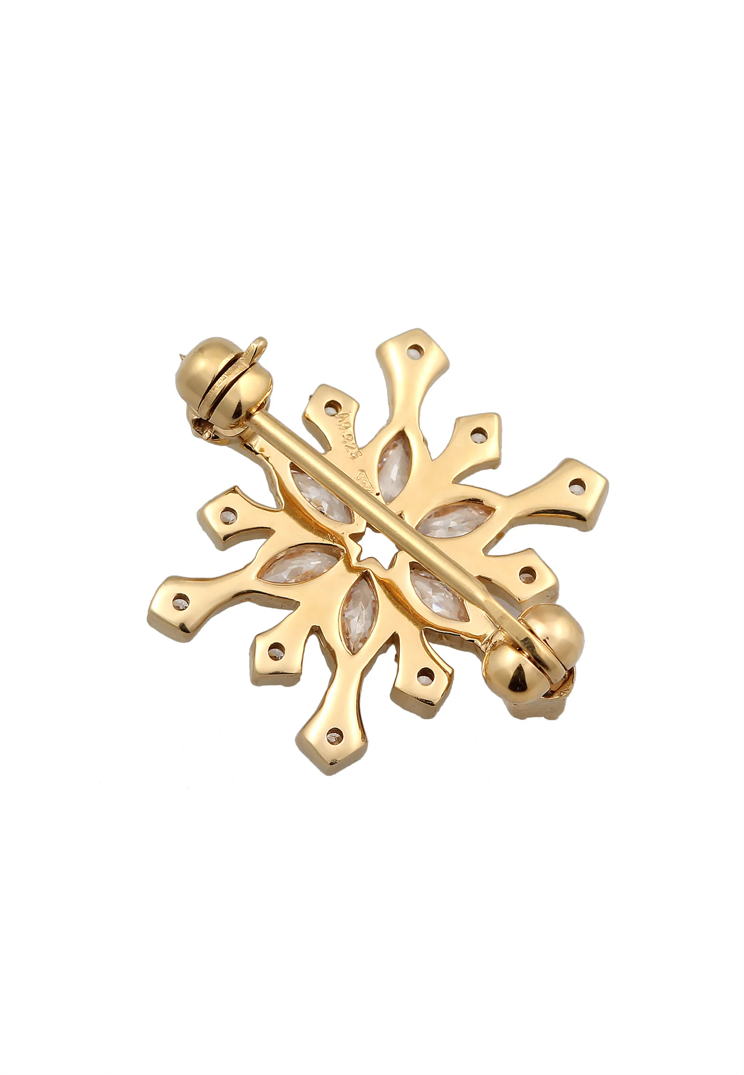 Joyería Elli Elli para mujer, accesorios de joyería, circonita talla marquesa en forma de copo de nieve, plata de ley 925 blanca, Navidad