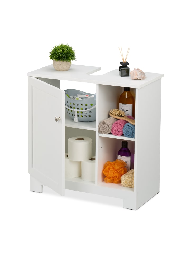 relaxdays Waschbeckenunterschrank in Weiß - (B)60 x (H)60 x (T)30 cm günstig kaufen onesize