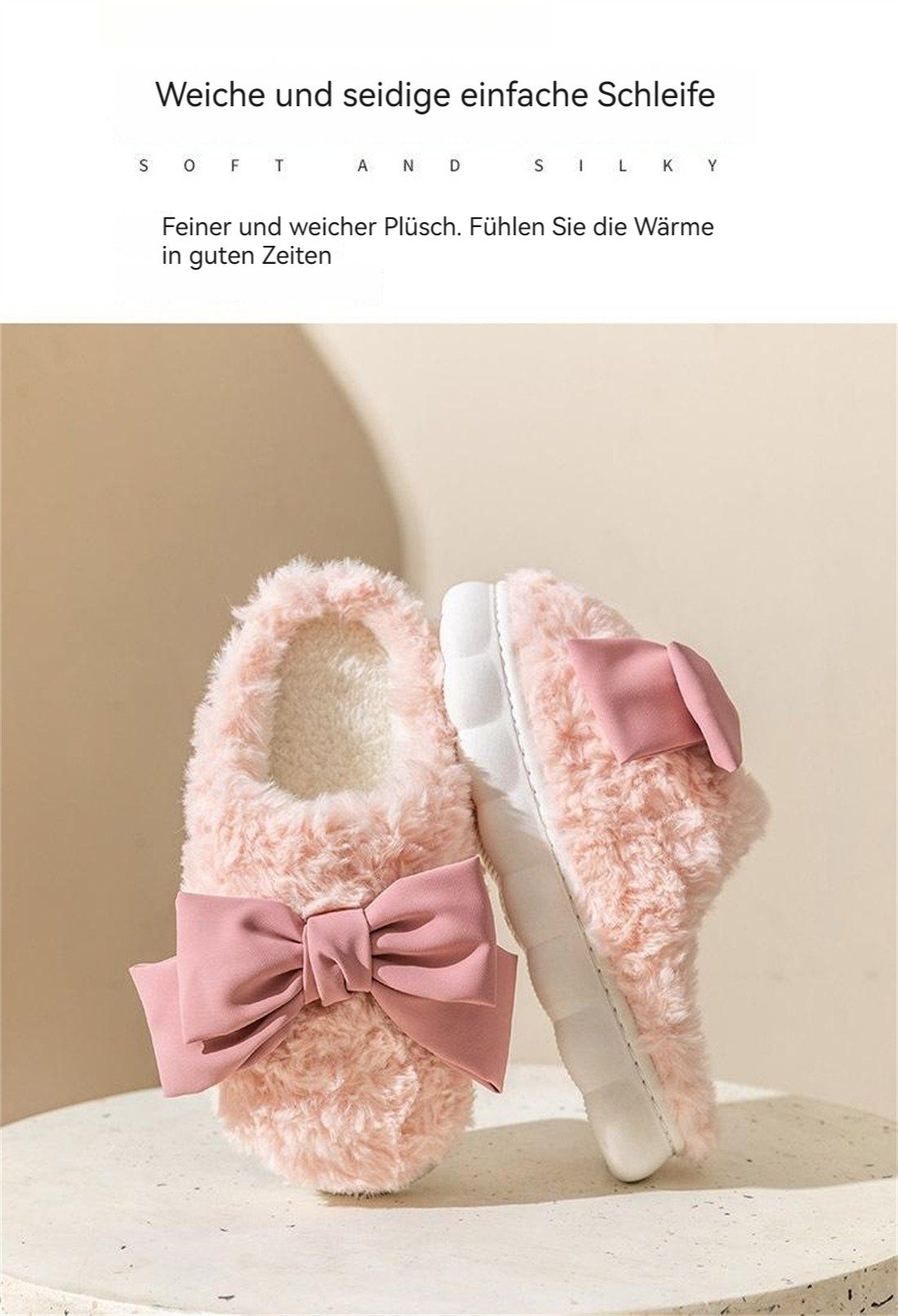 BÄERUHIGT für Damen & Herren Warme Winter Schuhe Gemütliche Plüsch Hausschuhe (1-tlg) Dicksohlige und Anti-Rutsch Innenhaustreter Plüsch Hausschuhe