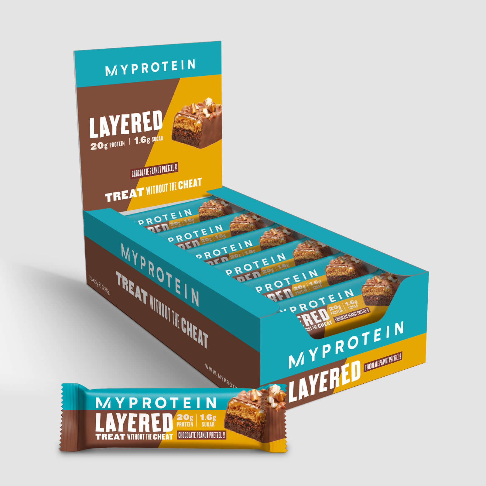 Retail Layered Bar, Chocolate Peanut Pretzel - NEW, 12x60g
