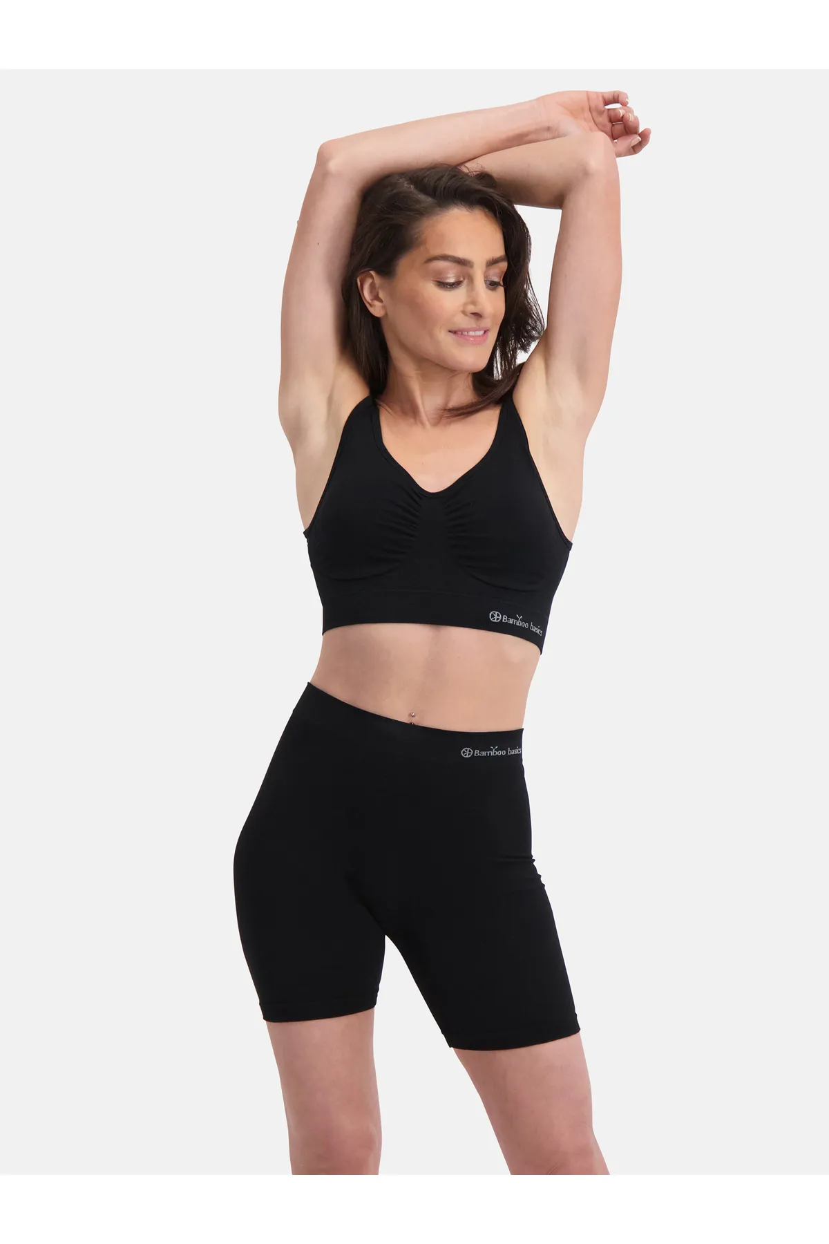 Bamboo Basics  Kurze Sporthose - Schwarz - Hoher Bund