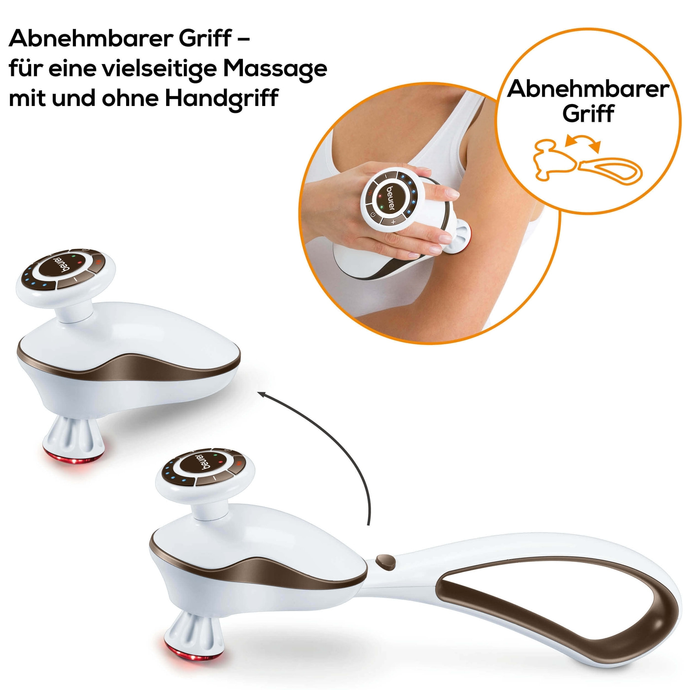 Beurer Klopf-Massagegerät - MG 510 To Go-Akkubetriebenes Klopf-Massagegerät zur Entspannung der Muskulatur & 4 Aufsätzen