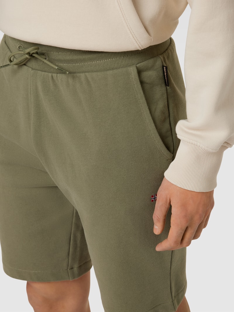 Sweatshorts mit Logo-Stitching in olivgrün