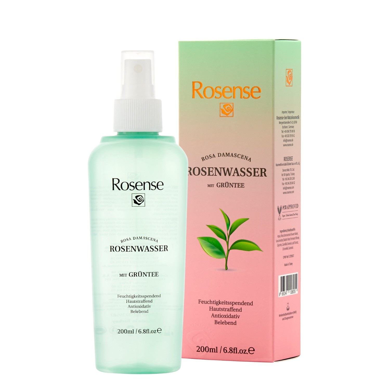 Rosenwasser mit Grüntee