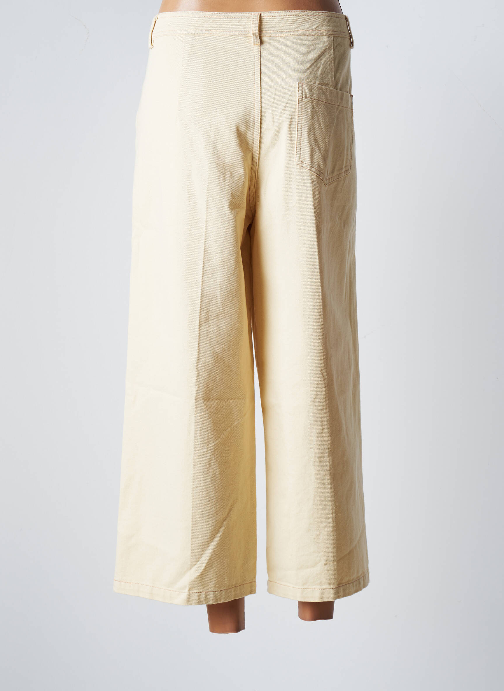 Grace Mila Jeans Coupe Large Femme couleur beige