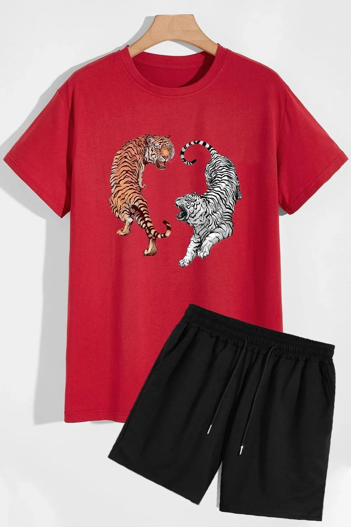 trendypassion  Tiger Shorts T-Shirt-Trainingsanzug-Set