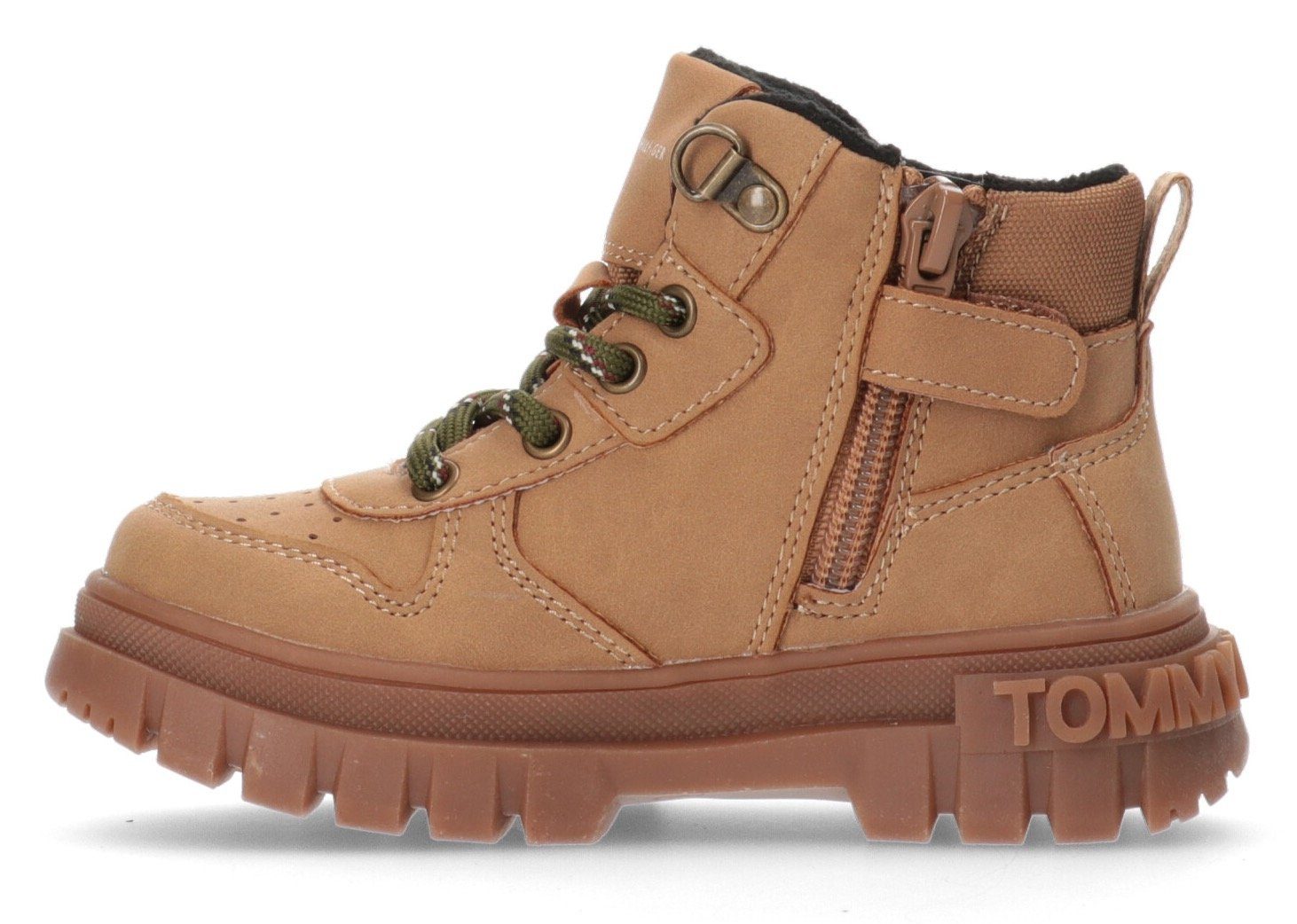 Tommy Hilfiger LACE-UP BOOTIE Schnürboots mit auffälligem Logoschriftzug an der Laufsohle